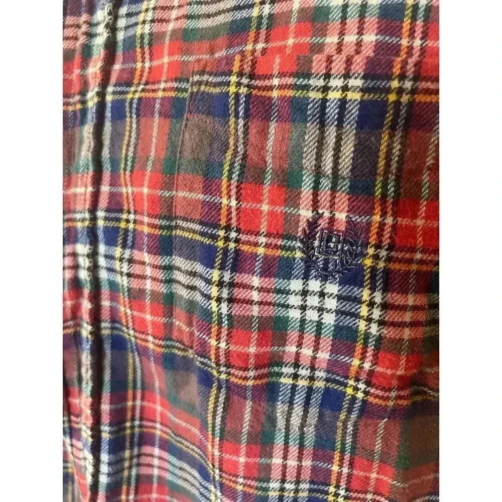 CHAPS 100% cotton flannel mens size medium red blue - Picture 4 of 5